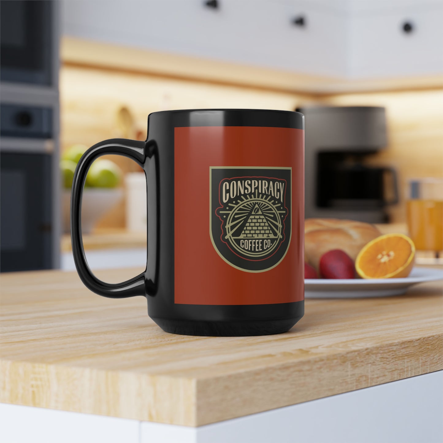 CONSPIRACY Black Mug, 15oz