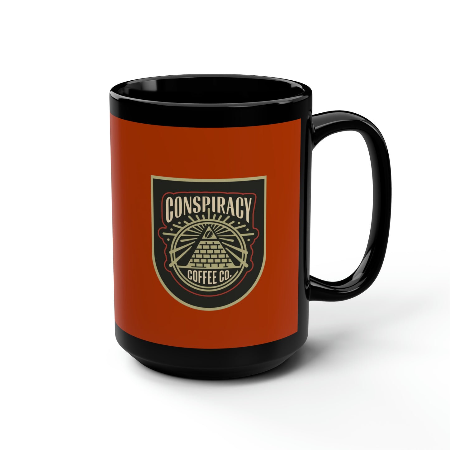 CONSPIRACY Black Mug, 15oz