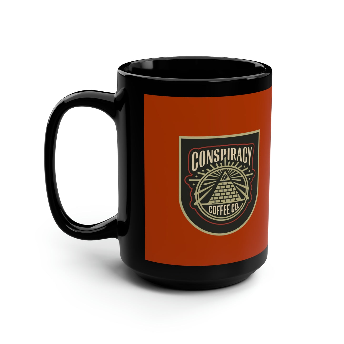 CONSPIRACY Black Mug, 15oz