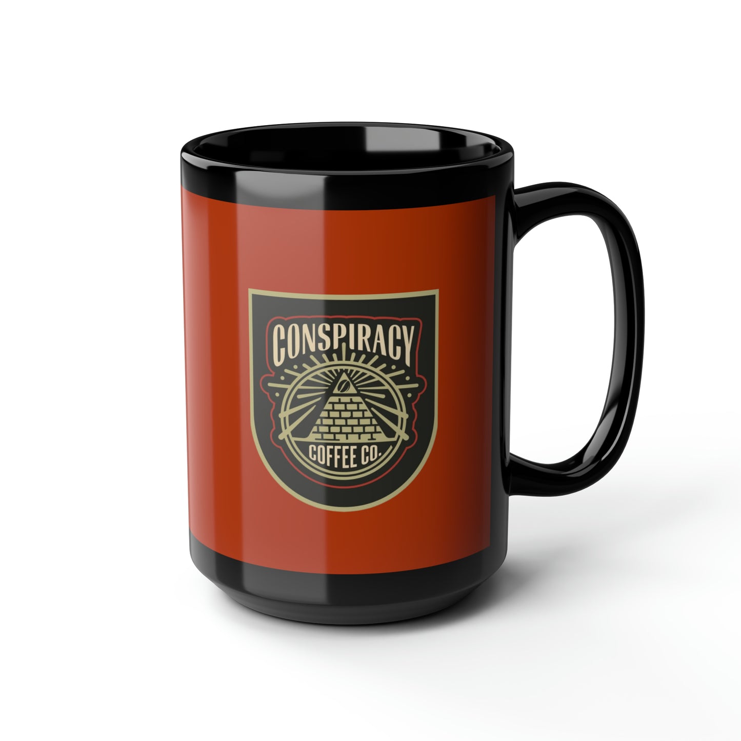 CONSPIRACY Black Mug, 15oz