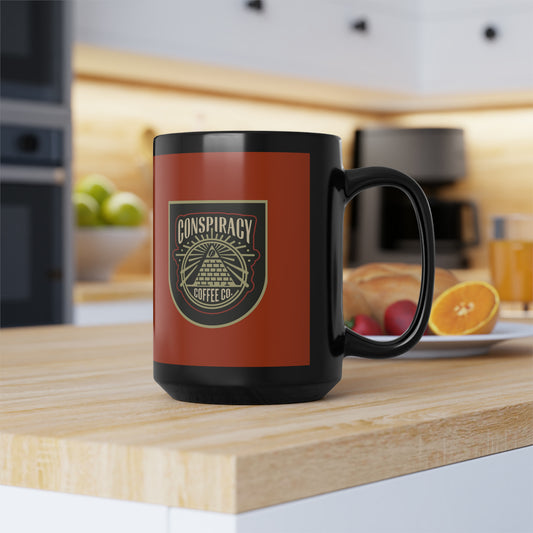 CONSPIRACY Black Mug, 15oz