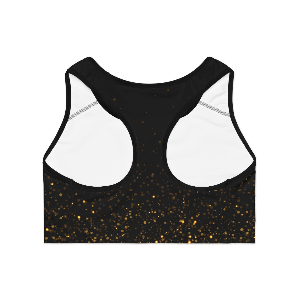 BLACK W/ GOLD FLECK SPORTS BRA